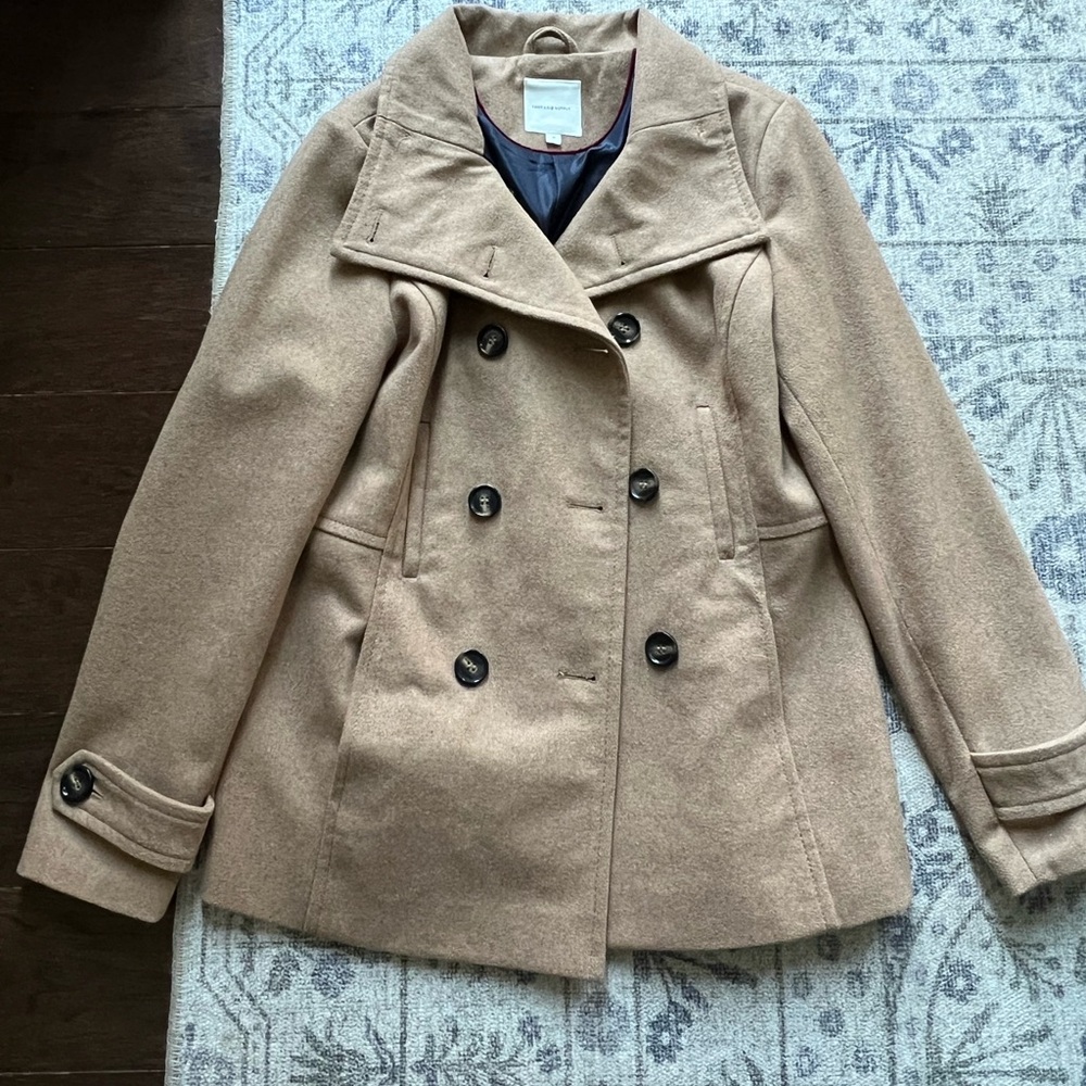 Women’s Camel Pea Coat - size M